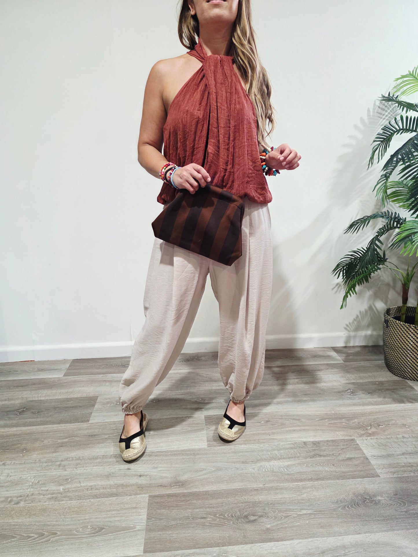 Top Halter Arrugado