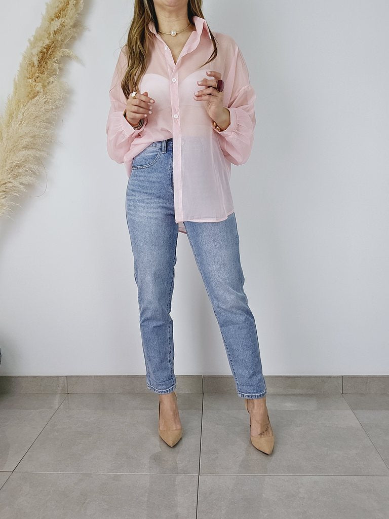 Camisa Organza Rosa