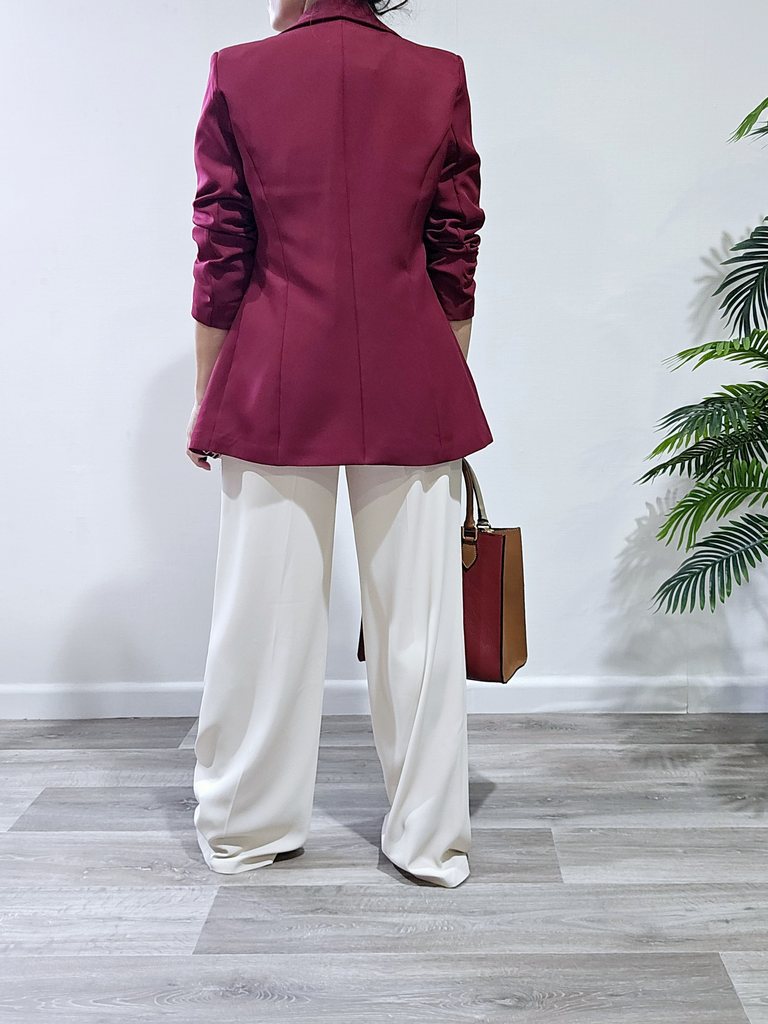 Blazer Burdeos Print
