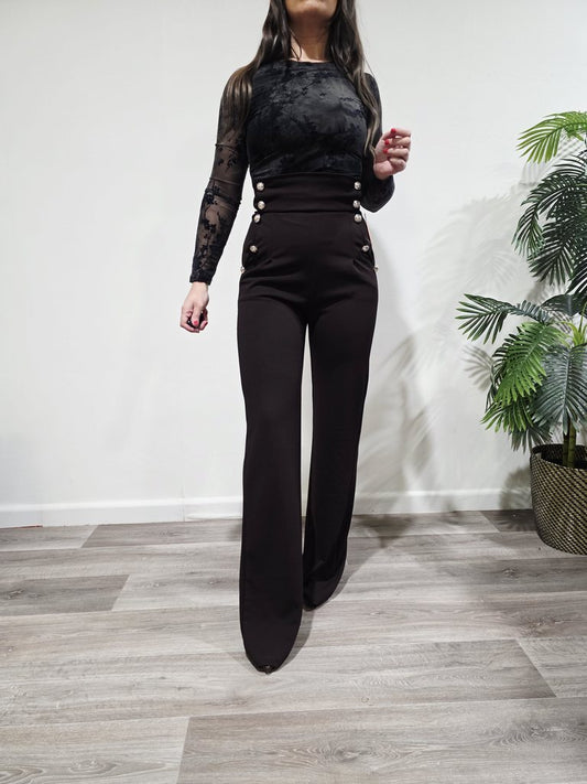 Pantalón Botonadura Marrón