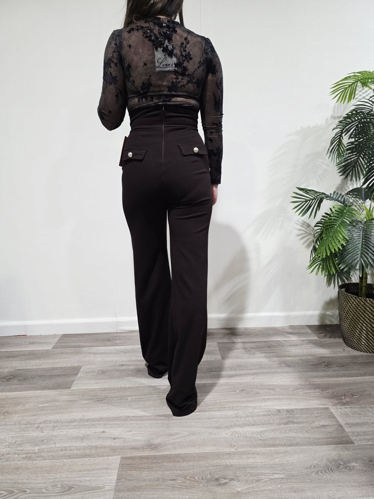 Pantalón Botonadura Marrón