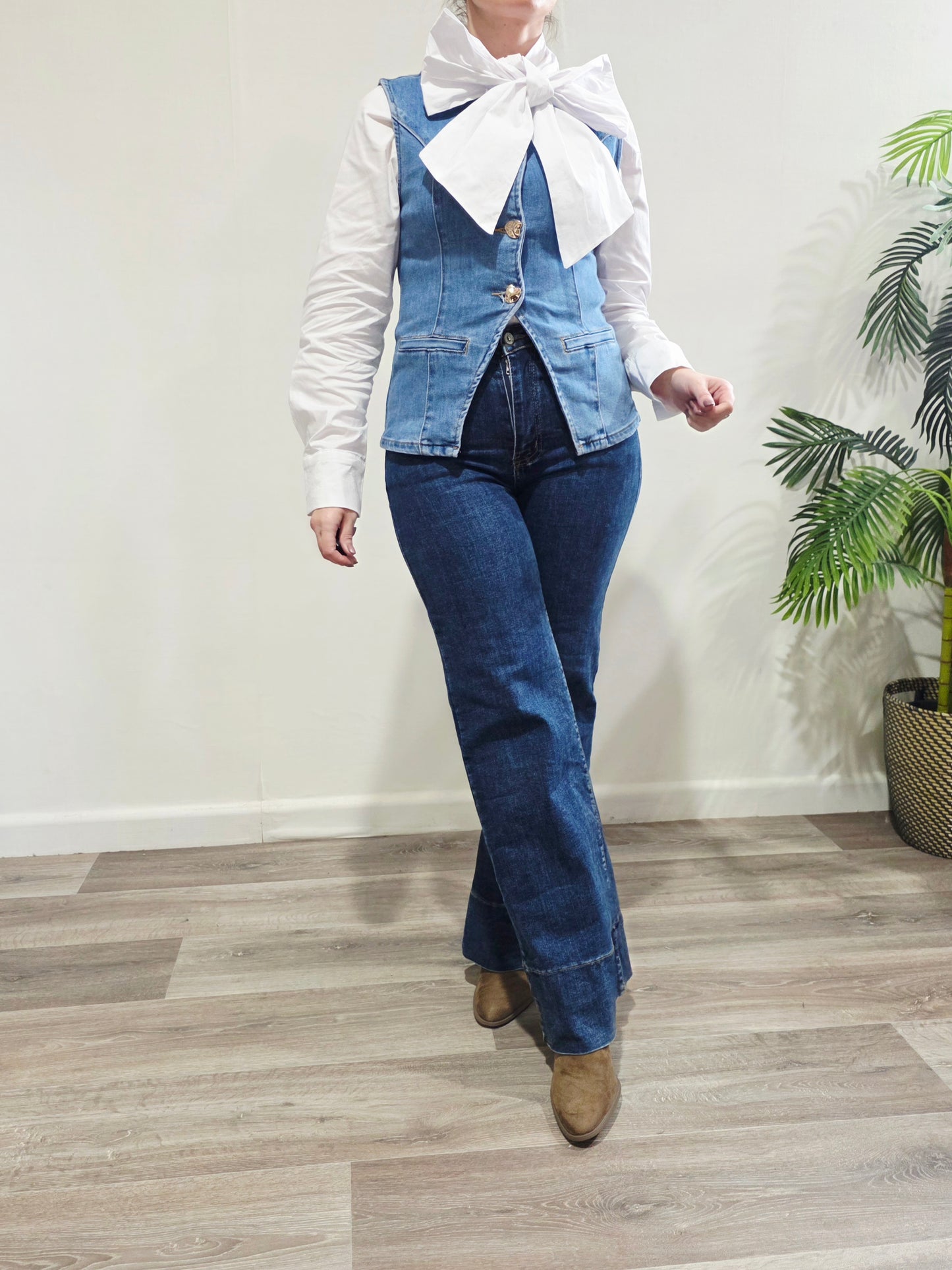 Chaleco Denim Largo Vega