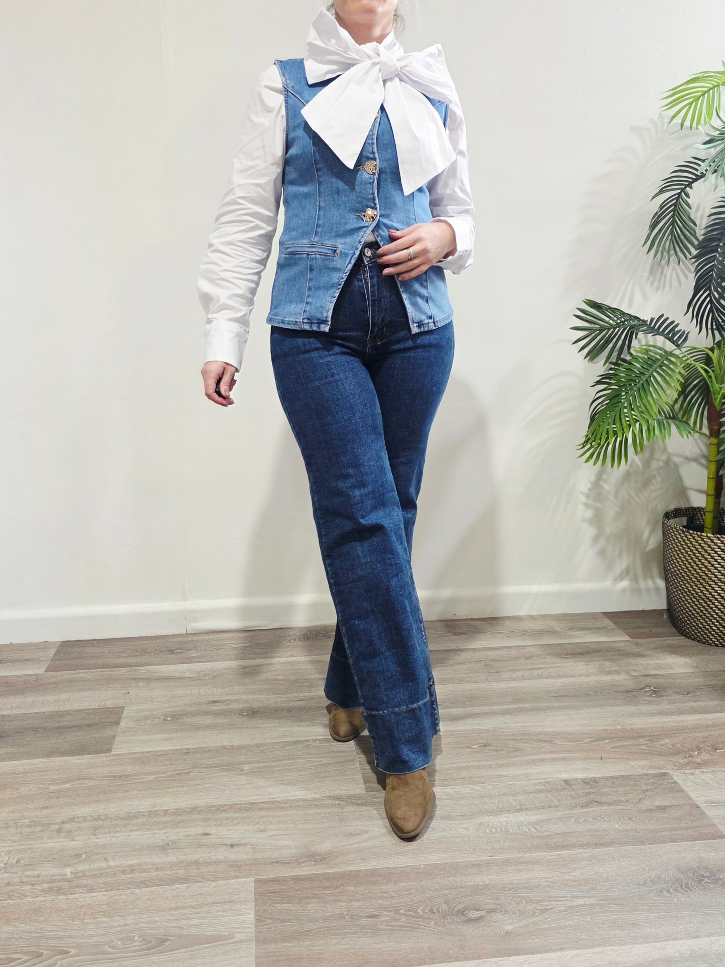 Chaleco Denim Largo Vega