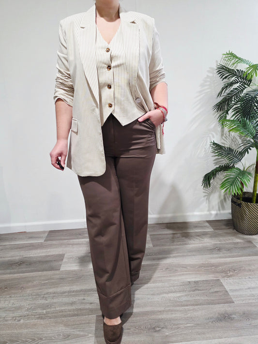 Blazer Linen Rayas