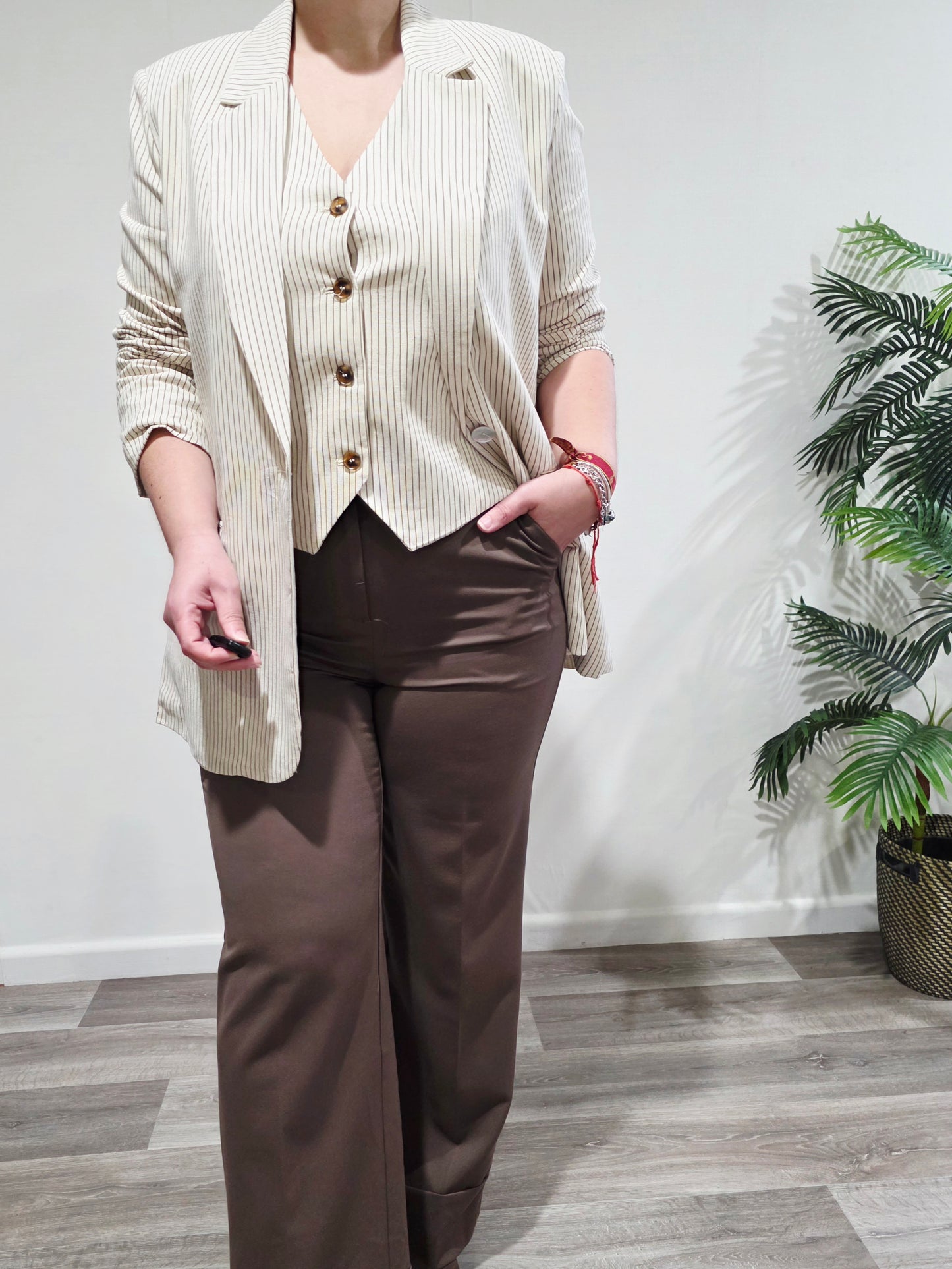 Blazer Linen Rayas