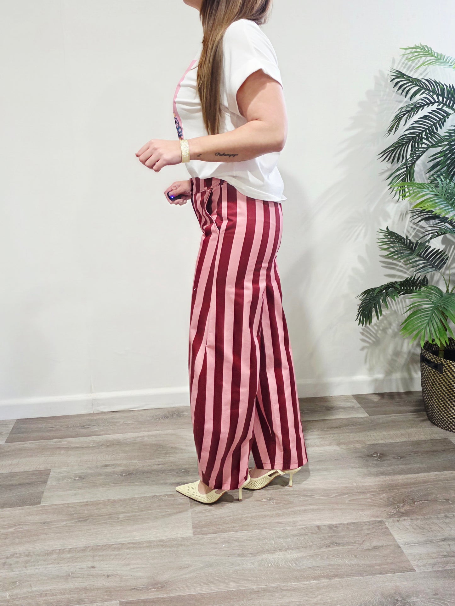Pantalón Rayas Fucsia