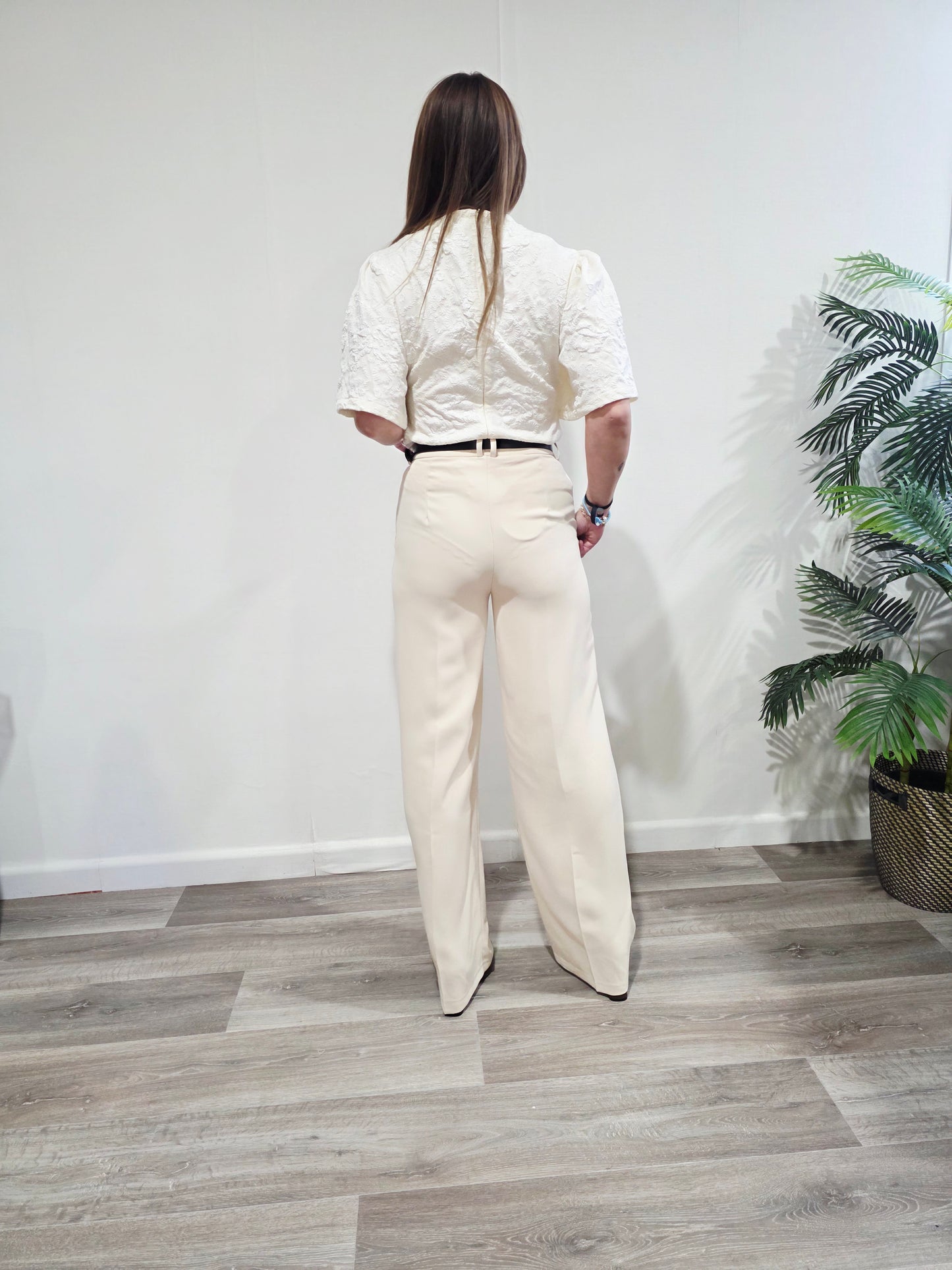 Pantalón Elegance Beige Cinturón