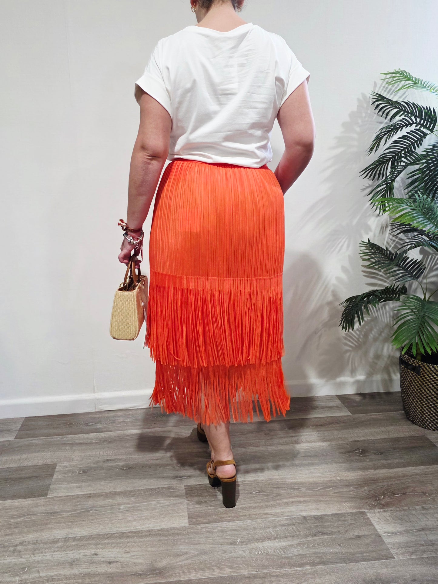 Falda Flecos Coral