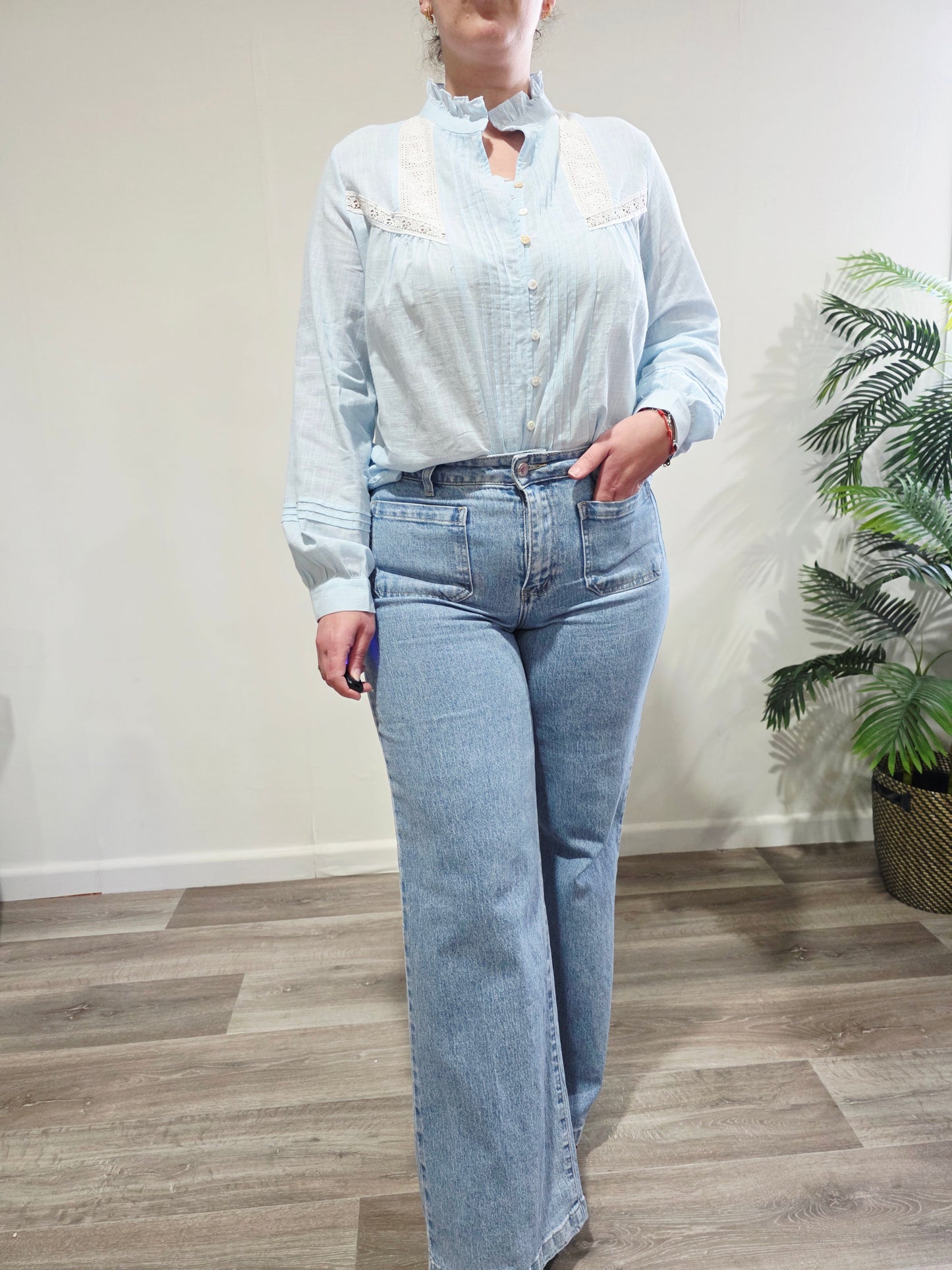 Blusa Celeste Bordado