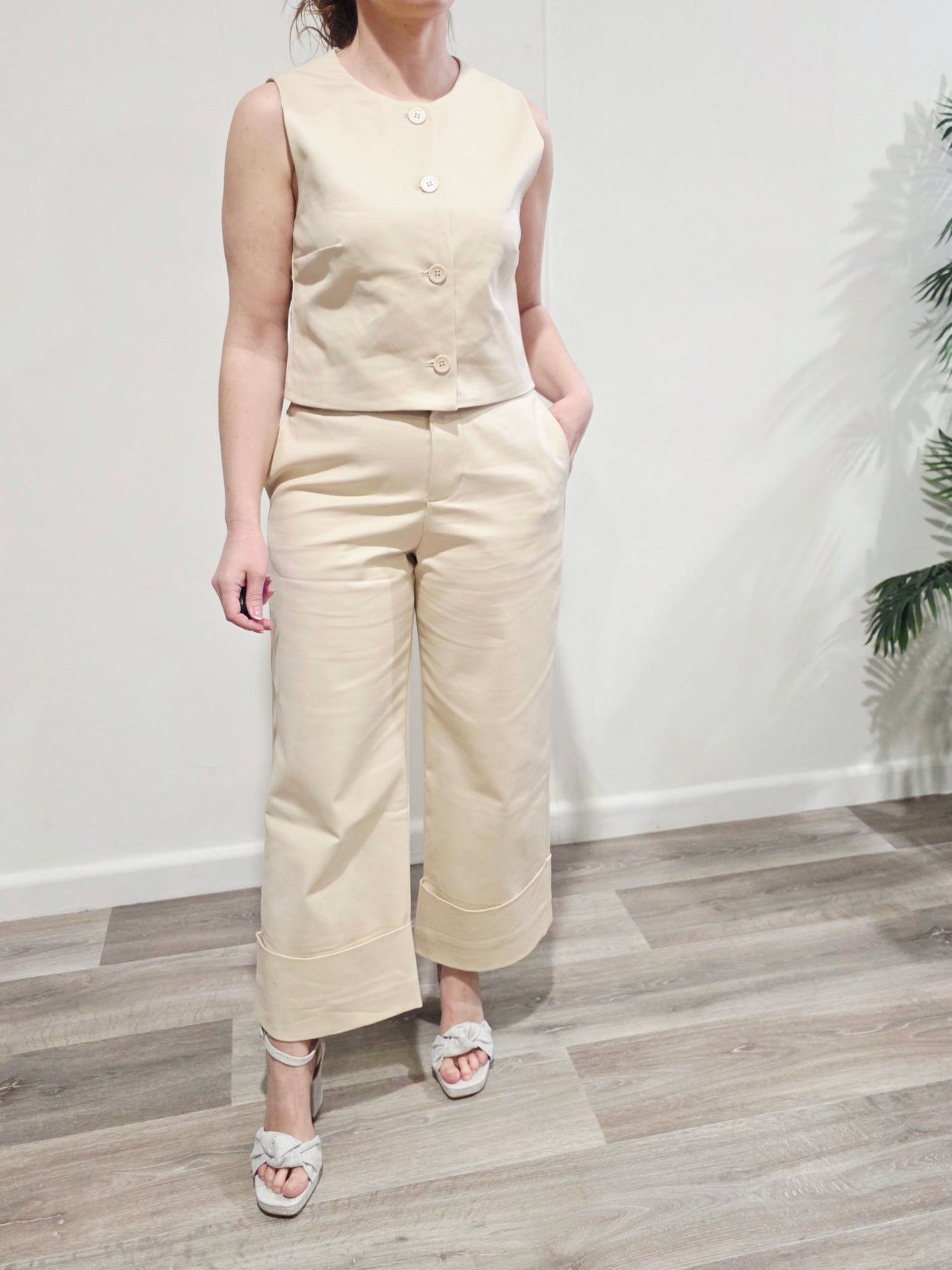 Chaleco Sastrería Chic Beige