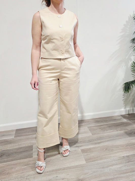 Chaleco Sastrería Chic Beige