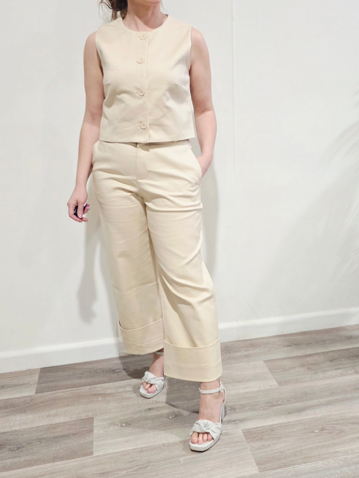 Pantalón Sastrería Chic Beige