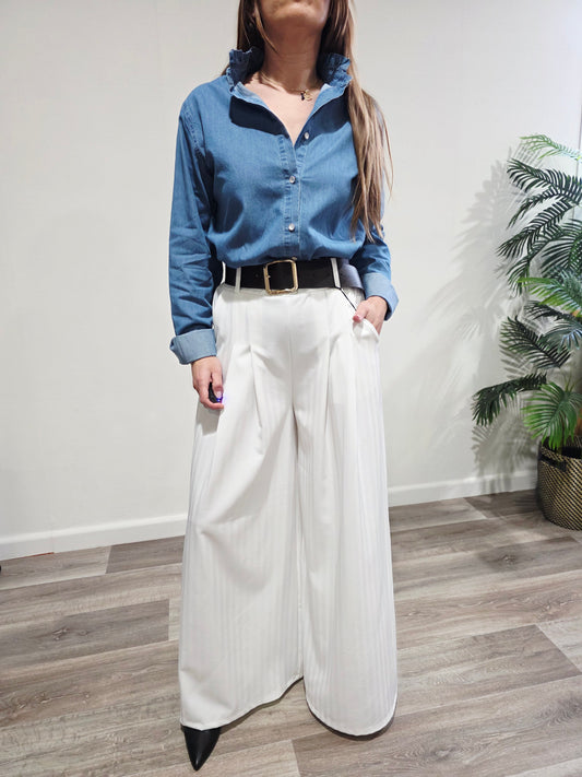 Camisa Denim Volante