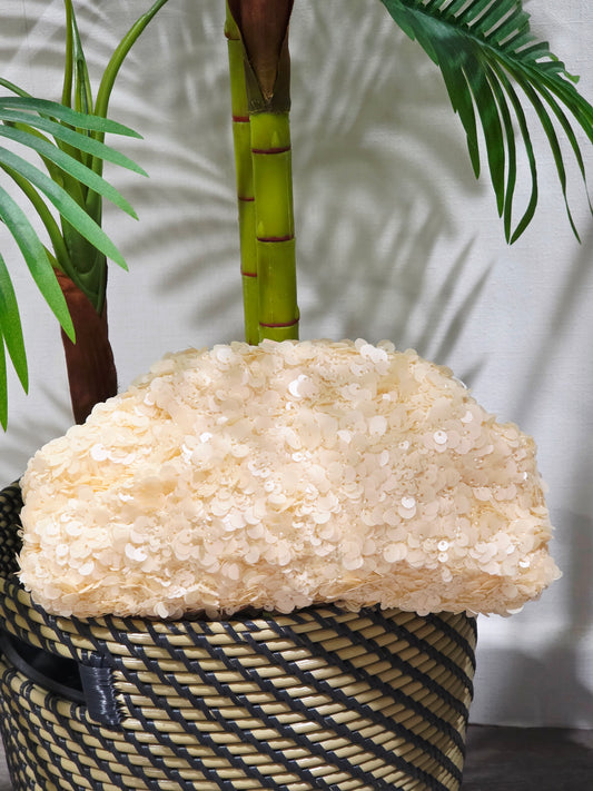Bolso Lentejuelas Crema