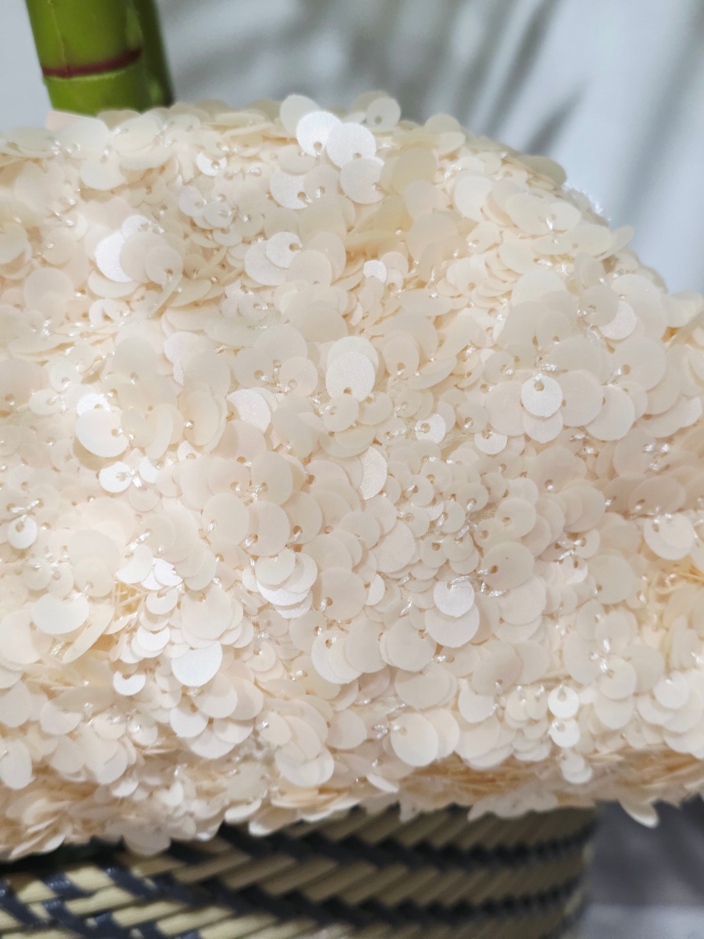 Bolso Lentejuelas Crema