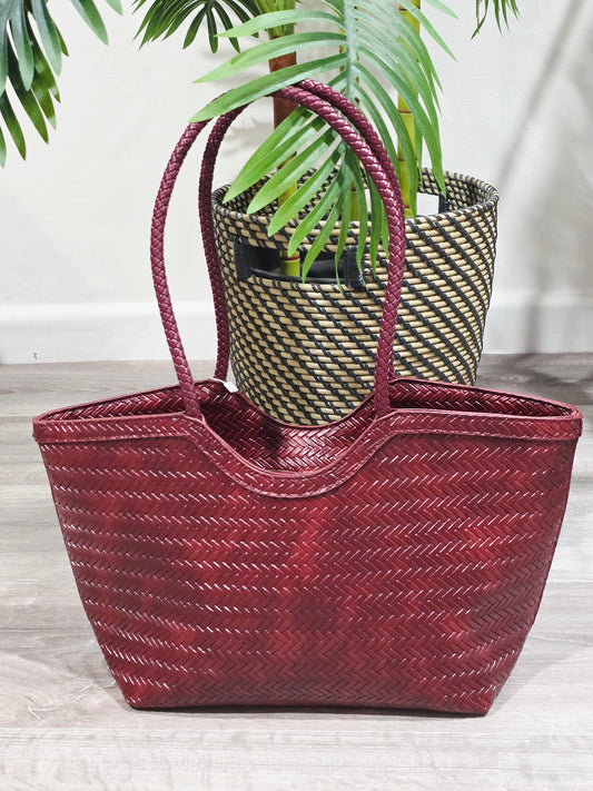 Bolso Piel Trenzado Mediano