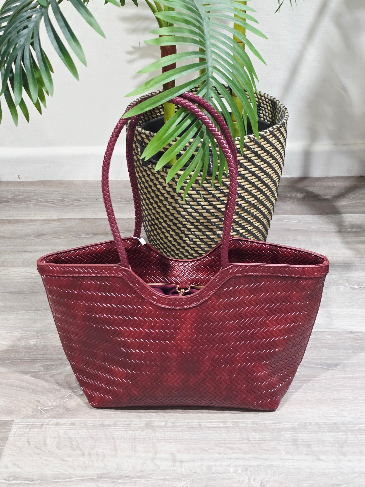 Bolso Piel Trenzado Mediano