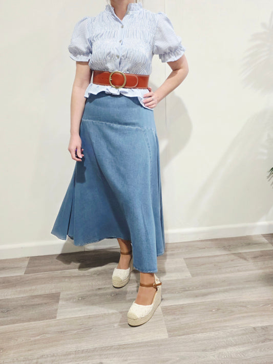 Falda Denim Midi