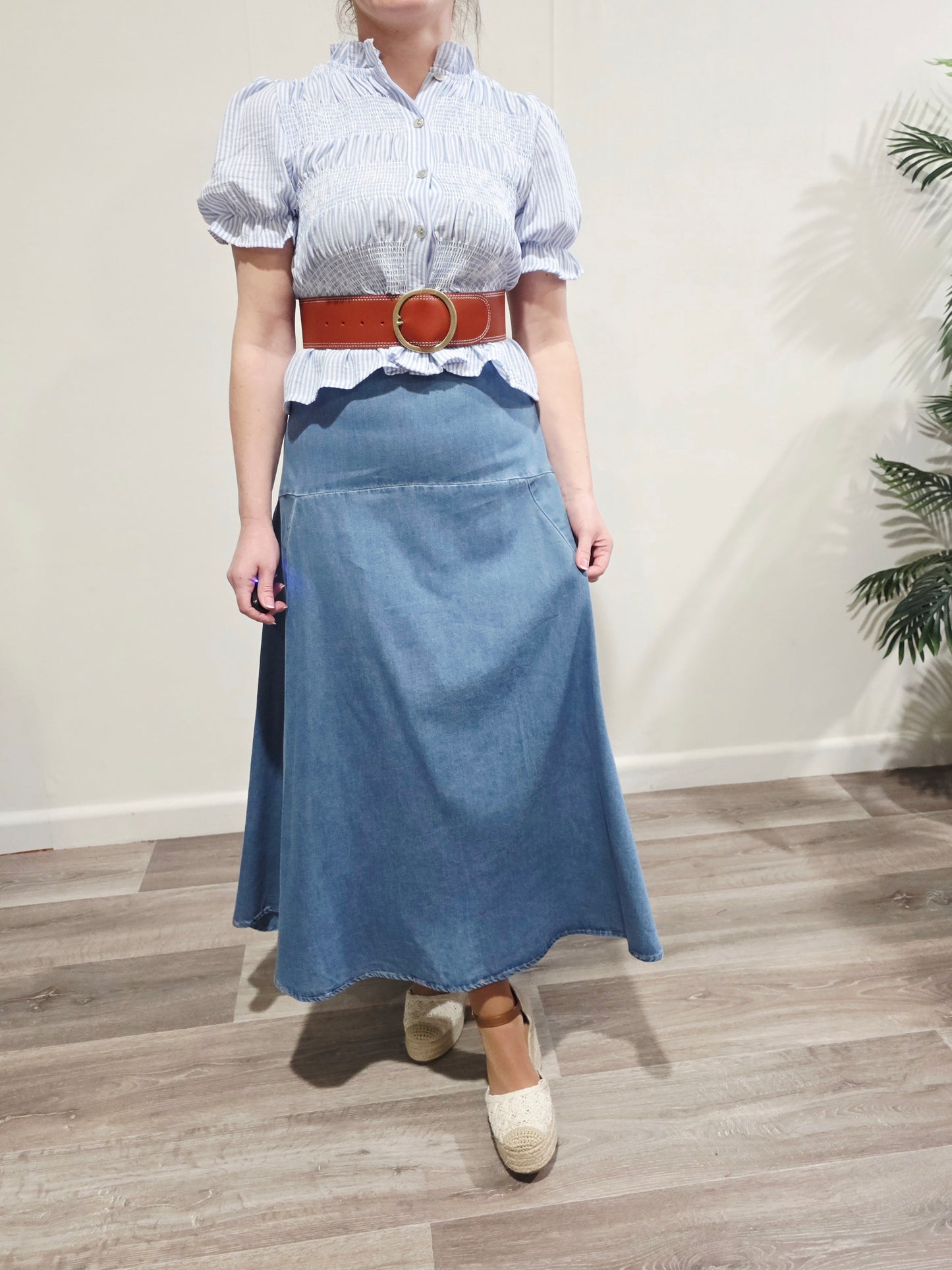 Falda Denim Midi