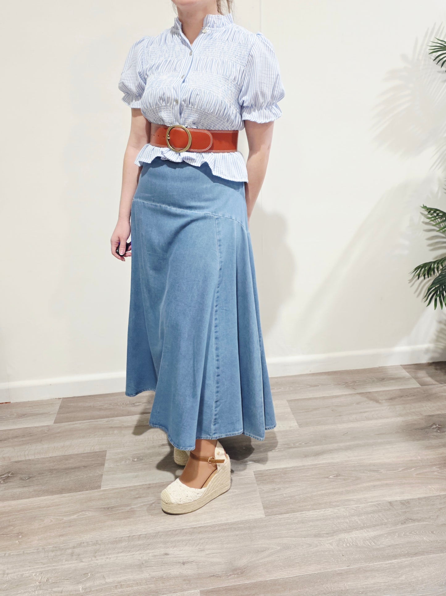 Falda Denim Midi