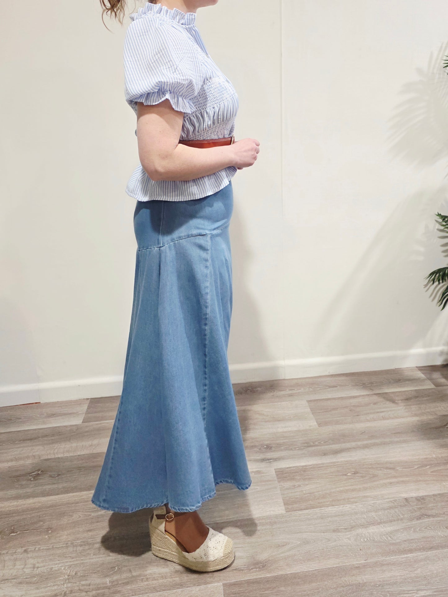 Falda Denim Midi
