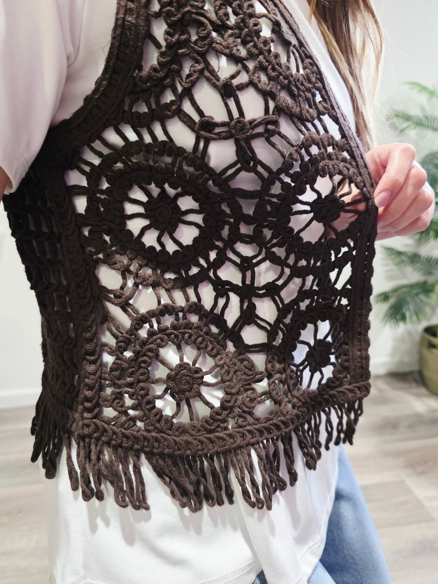 Chaleco Crochet Flecos