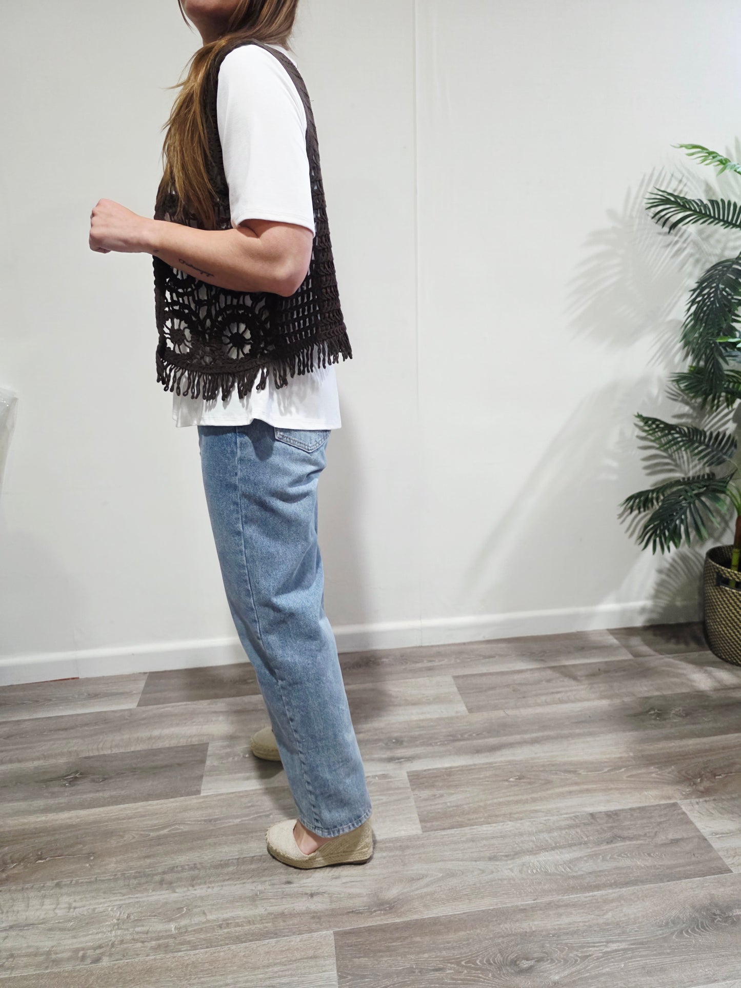 Chaleco Crochet Flecos