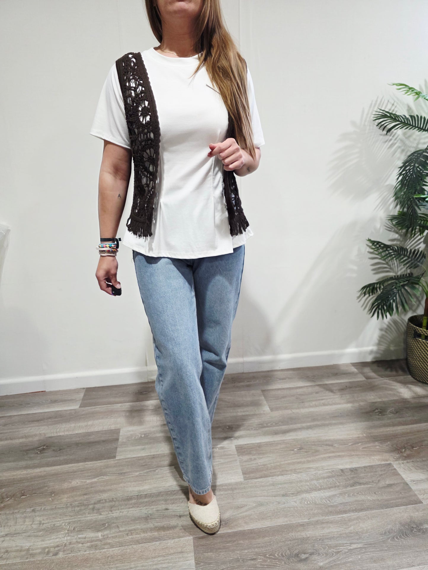 Chaleco Crochet Flecos