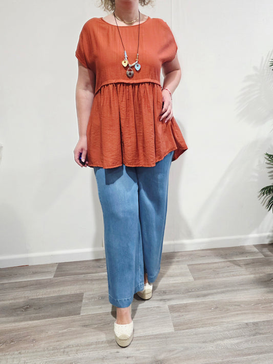 Blusa Fluida Collar