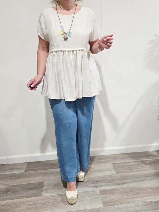 Blusa Fluida Collar