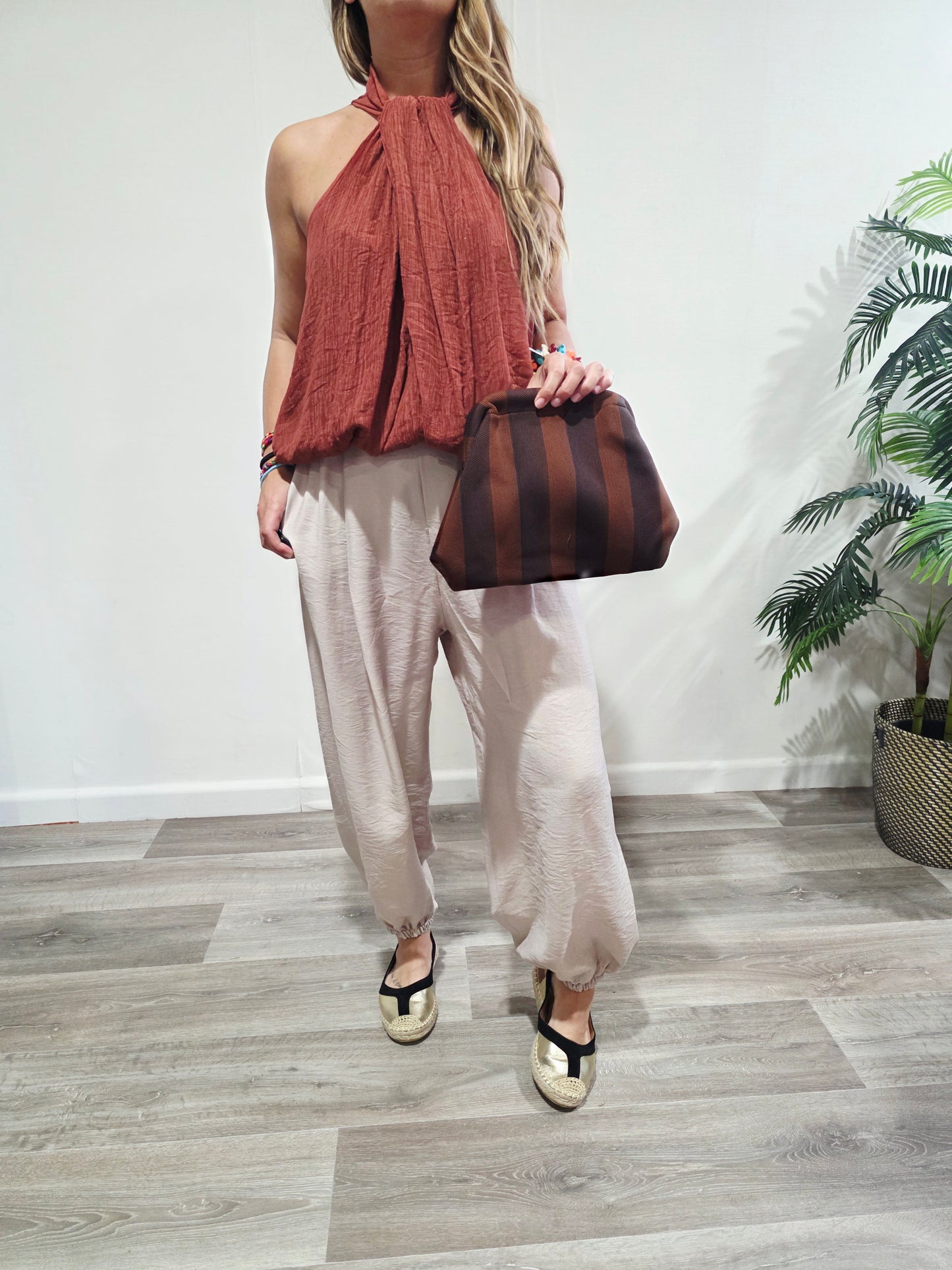 Top Halter Arrugado