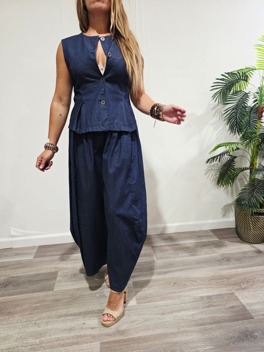 Chaleco Peplum Denim