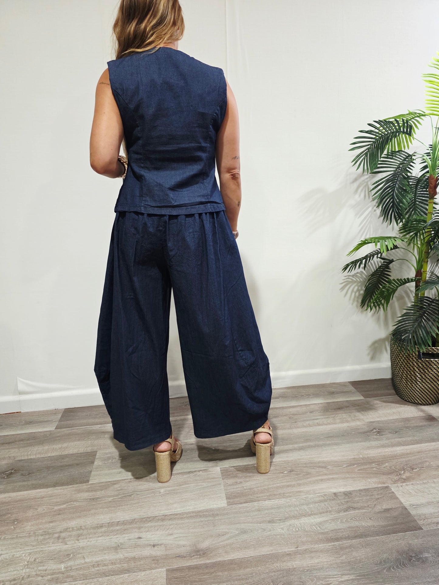 Chaleco Peplum Denim