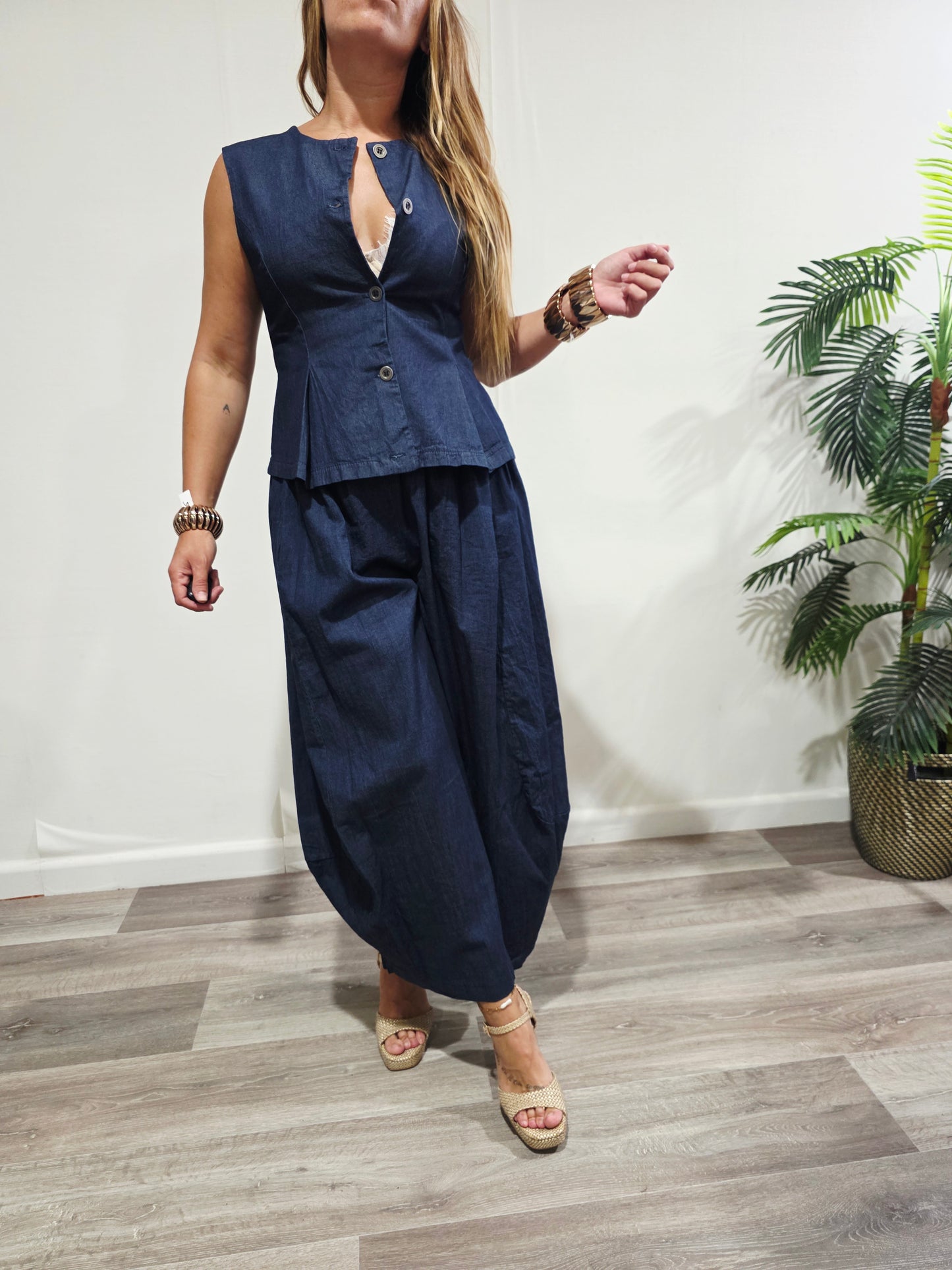 Chaleco Peplum Denim