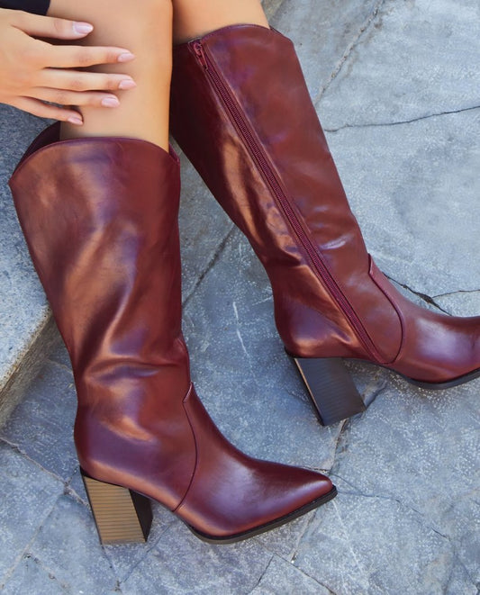 Bota Lisa Burdeos