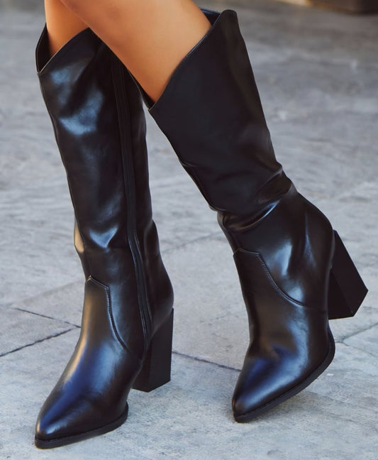 Bota Lisa Negra
