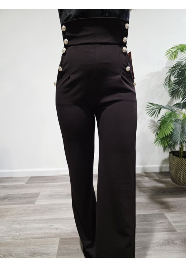Pantalón Botonadura Marrón