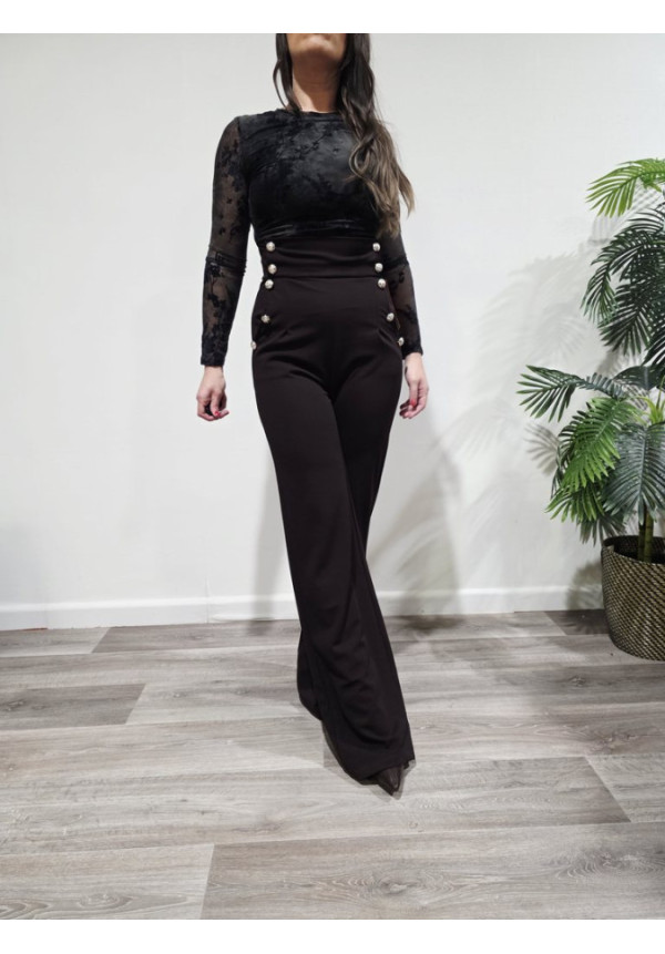 Pantalón Botonadura Marrón