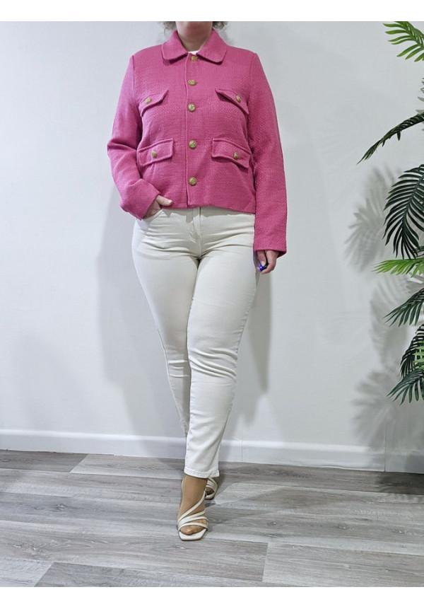 Chaqueta Tweed Fucsia