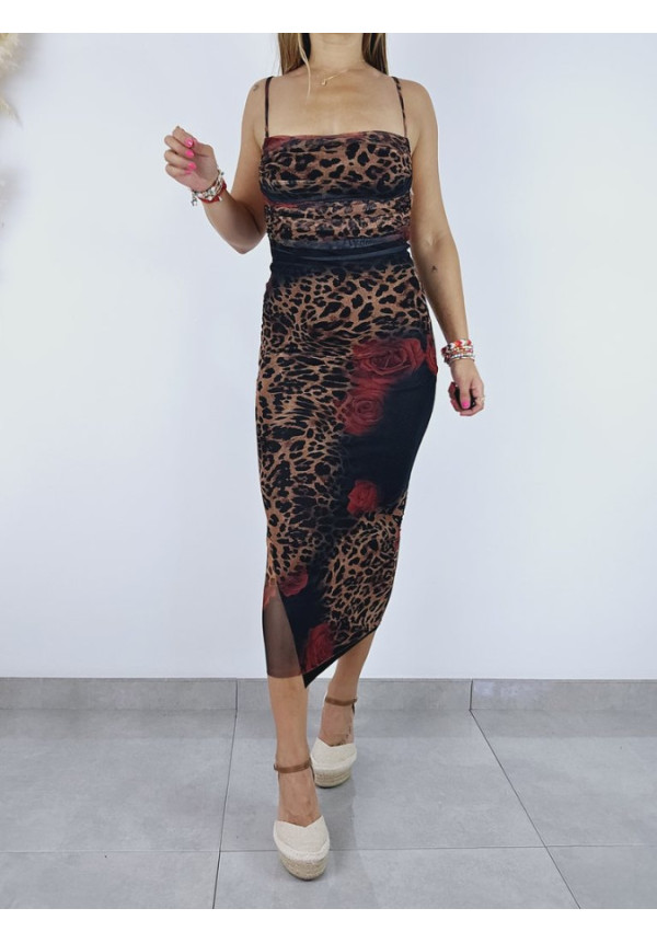 Vestido Tul Leopardo