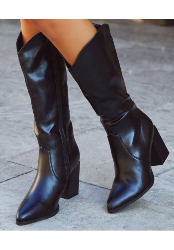 Bota Lisa Negra