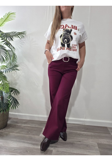 Pantalón Punto Burdeos