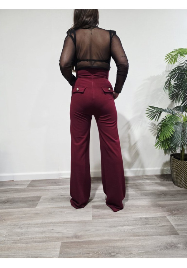 Pantalón Botonadura Burdeos