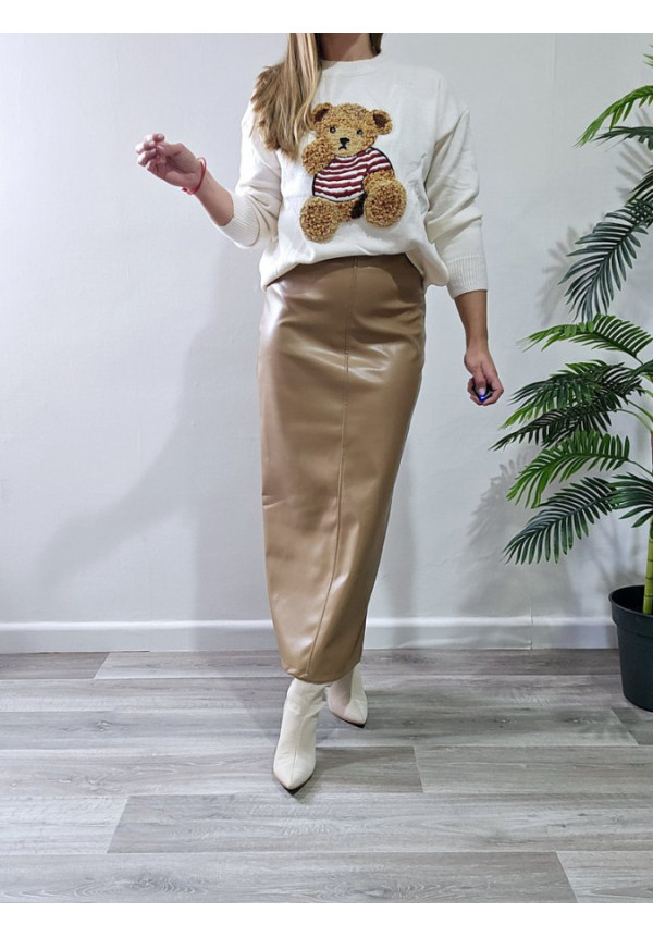 Falda Polipiel Beige