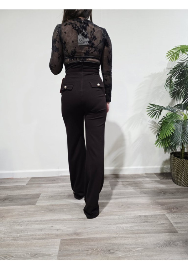 Pantalón Botonadura Marrón