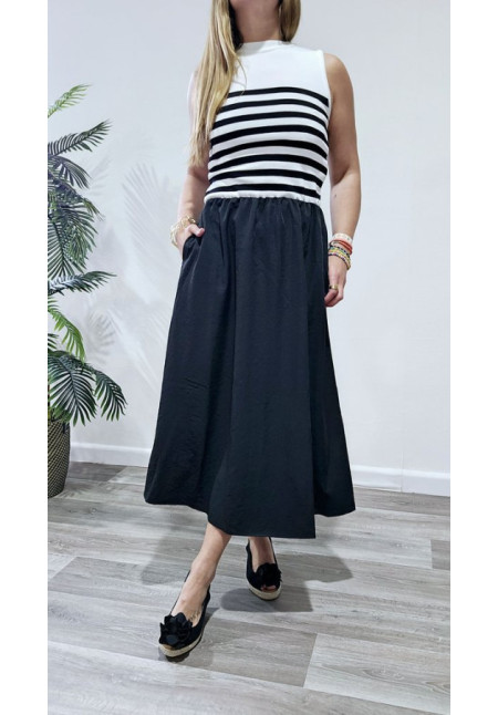 Vestido Rayado Negro