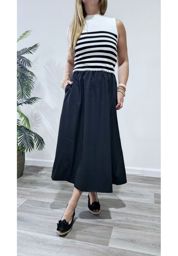 Vestido Rayado Negro