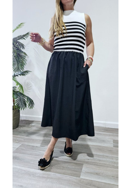 Vestido Rayado Negro
