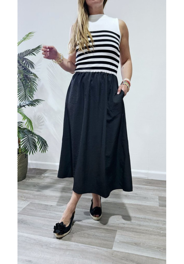 Vestido Rayado Negro