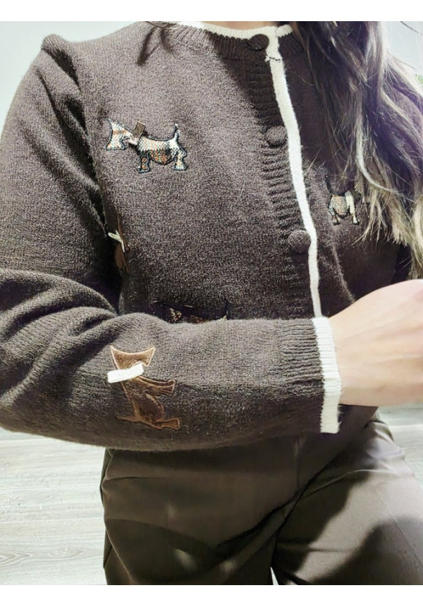Cardigan Doggie Brown